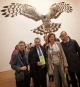 Claudia Schmied, Heinz Fischer, LRin Kasslatter Mur und Jasper Sharp beim Halt am britischen Pavillon