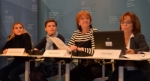 (D.m.c.) Ulrike Oberhammer, Veronika Rabensteiner, l’assessuria Martha Stocker y Carla Melani á presenté incö (19/10) la relaziun sanitara 2014.
