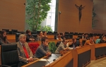 Treffen der Schülervertreter der Euregio heute (09. März) im Sitzungssaal des Landhauses in Bozen. 